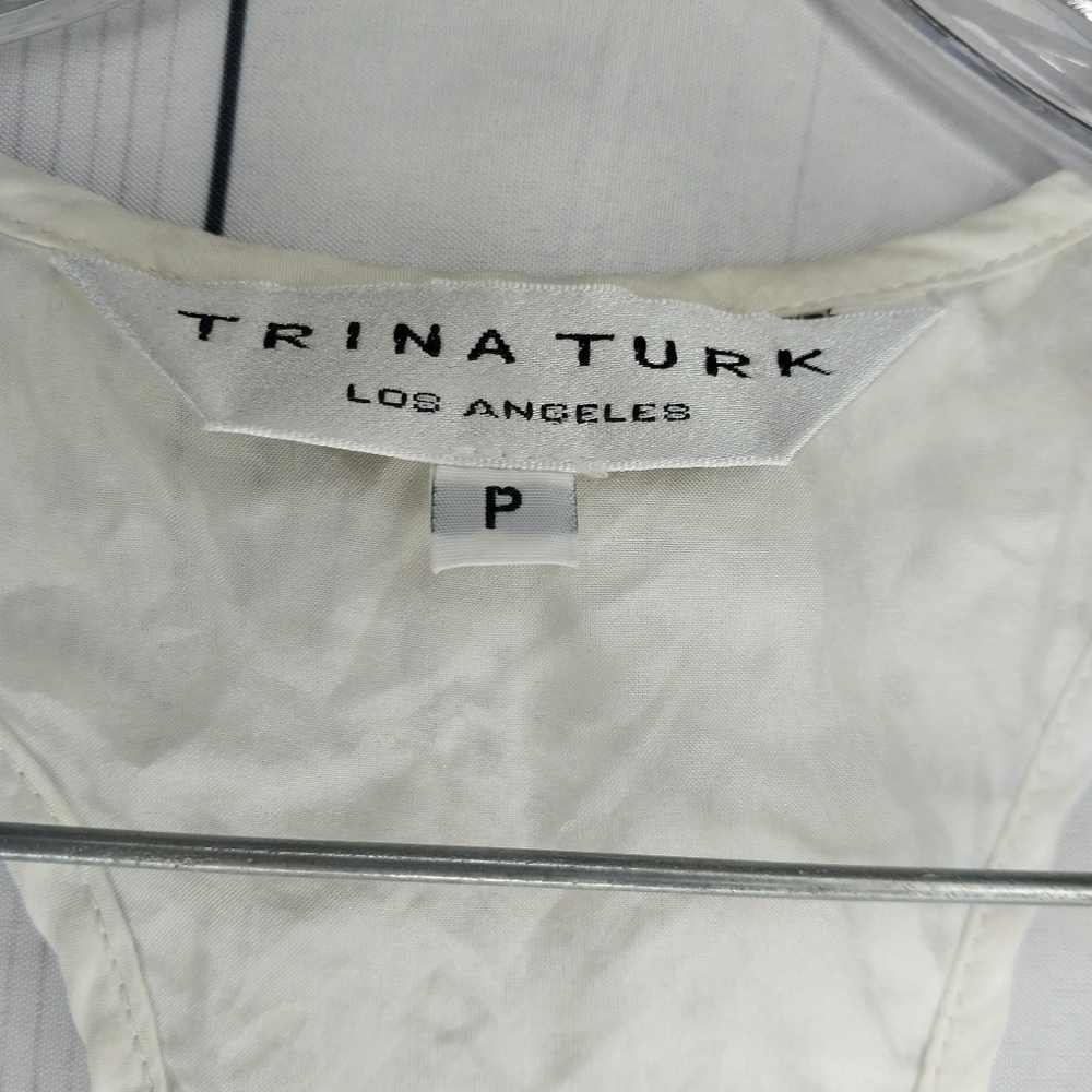 Trina Turk Kokua Off White Lace Boho Summer Coastal Racerback Tank - Picture 5 of 9